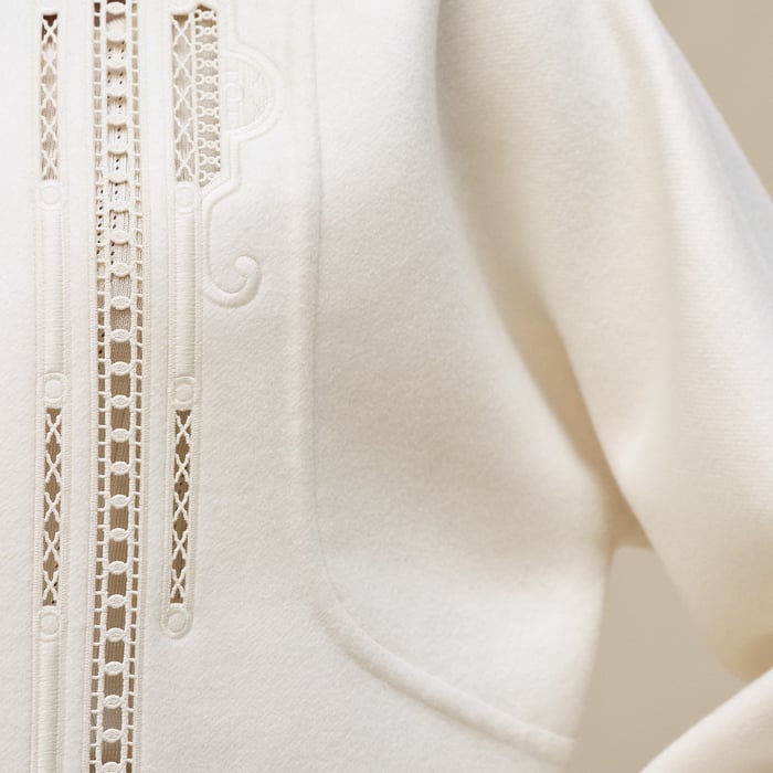 Blanc Naturel Cashmere Embroidered Jacket