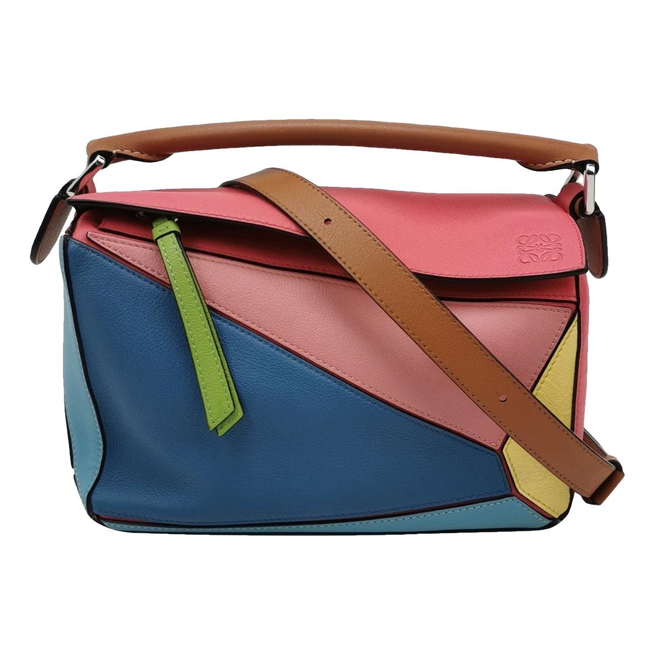 Puzzle leather handbag