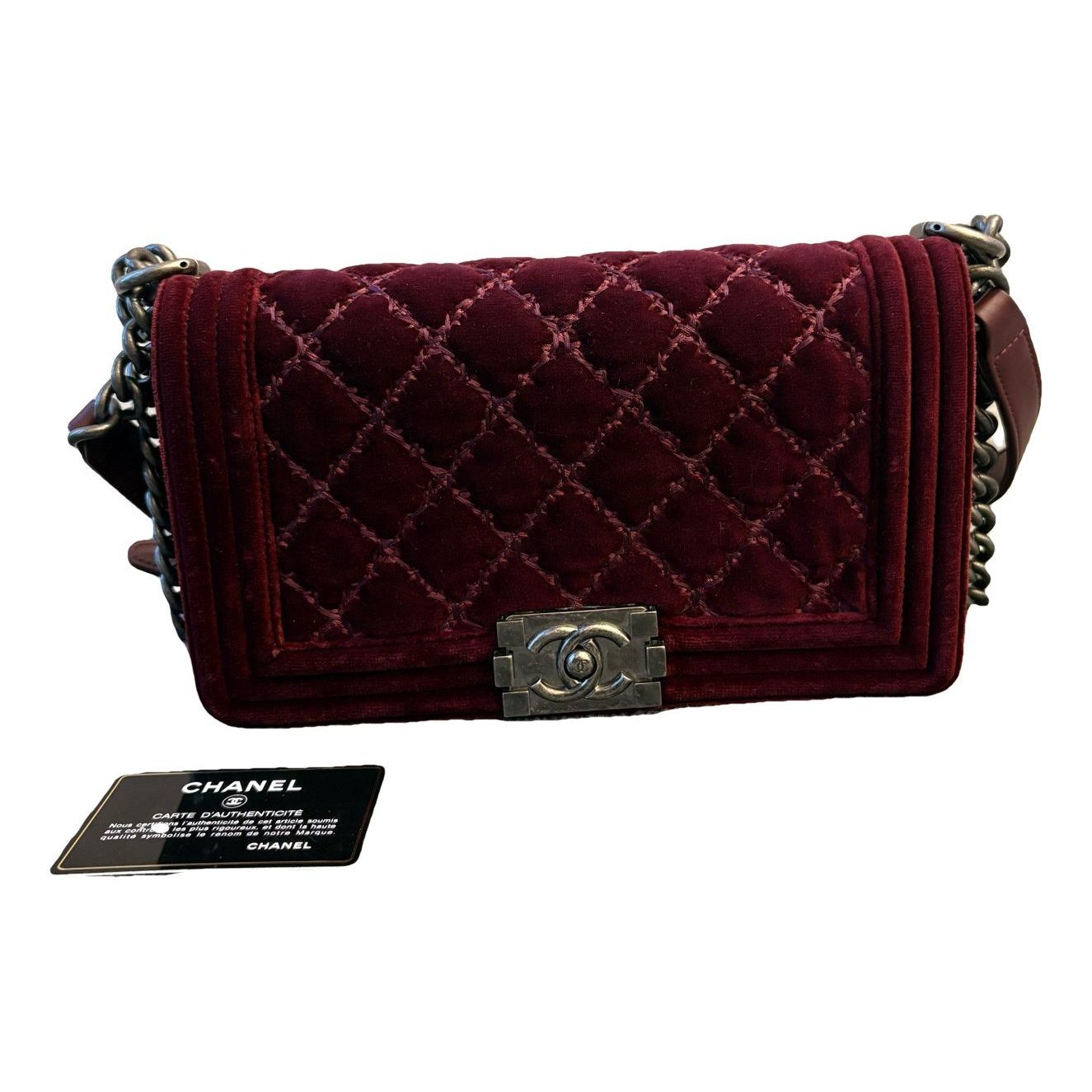 Boy velvet handbag