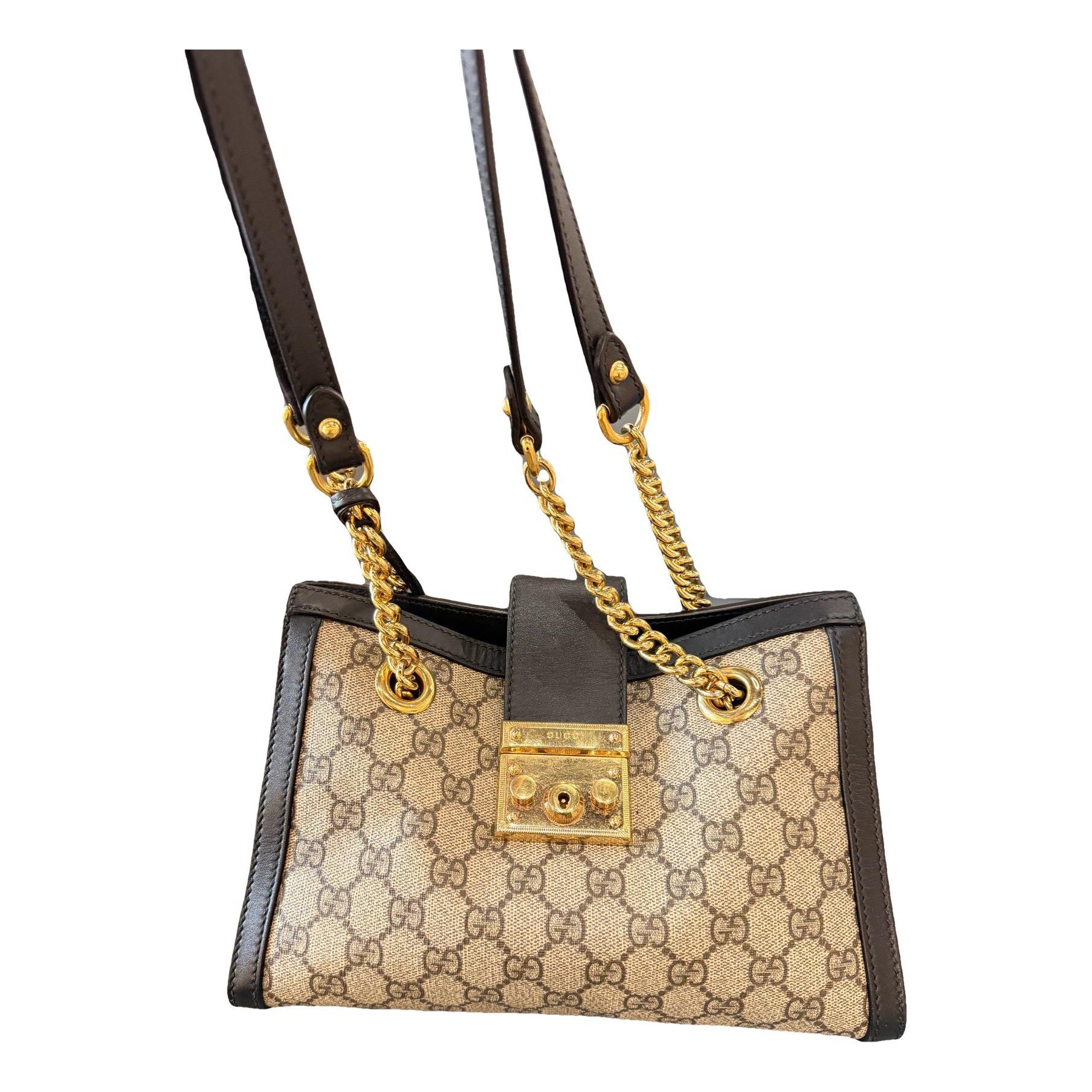 Padlock leather handbag