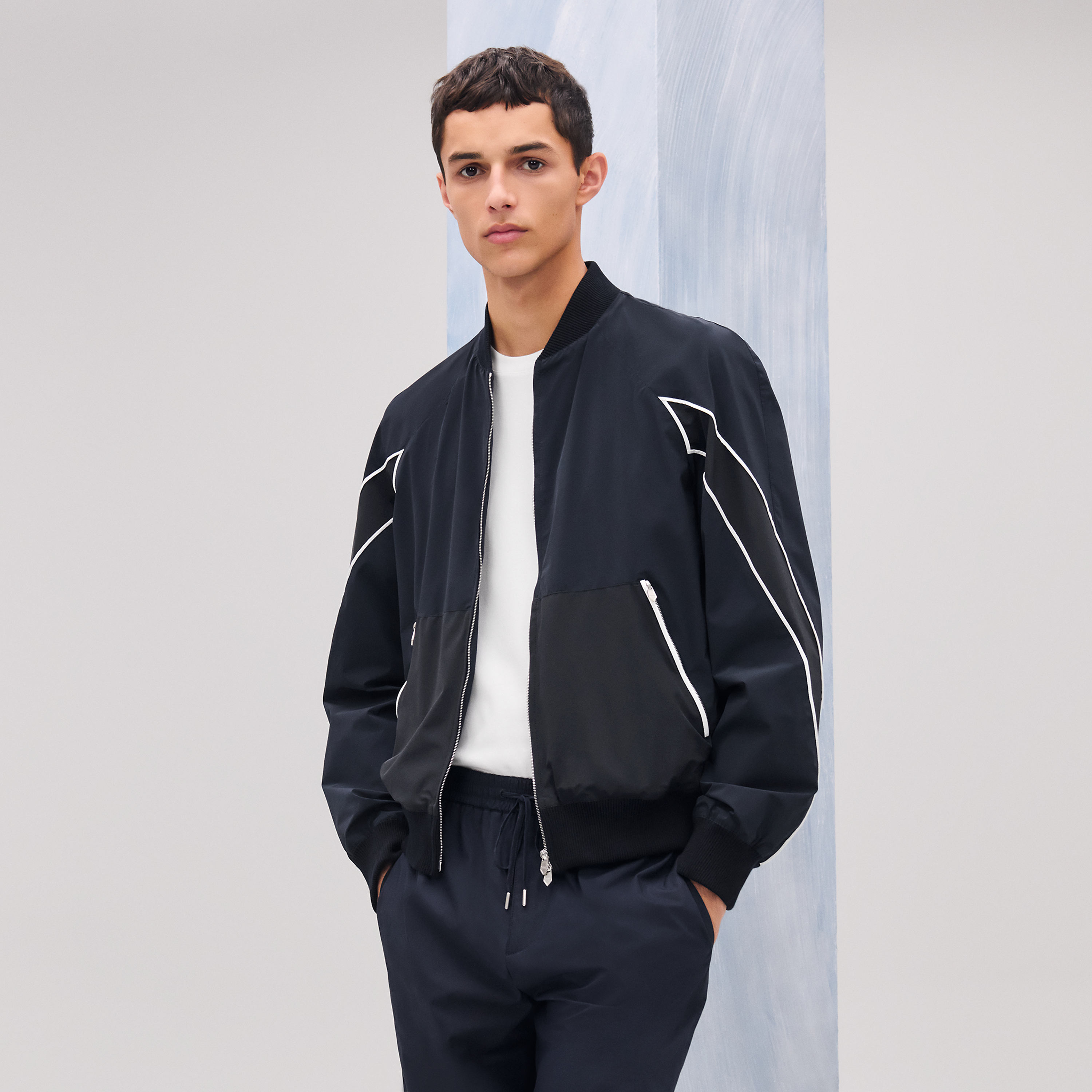 Sport capsule rib-trim jacket