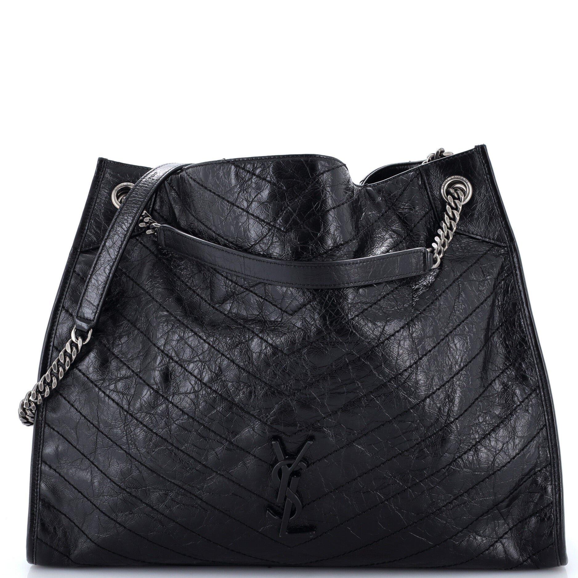 Niki Shopping Tote Matelasse Chevron Leather Large
