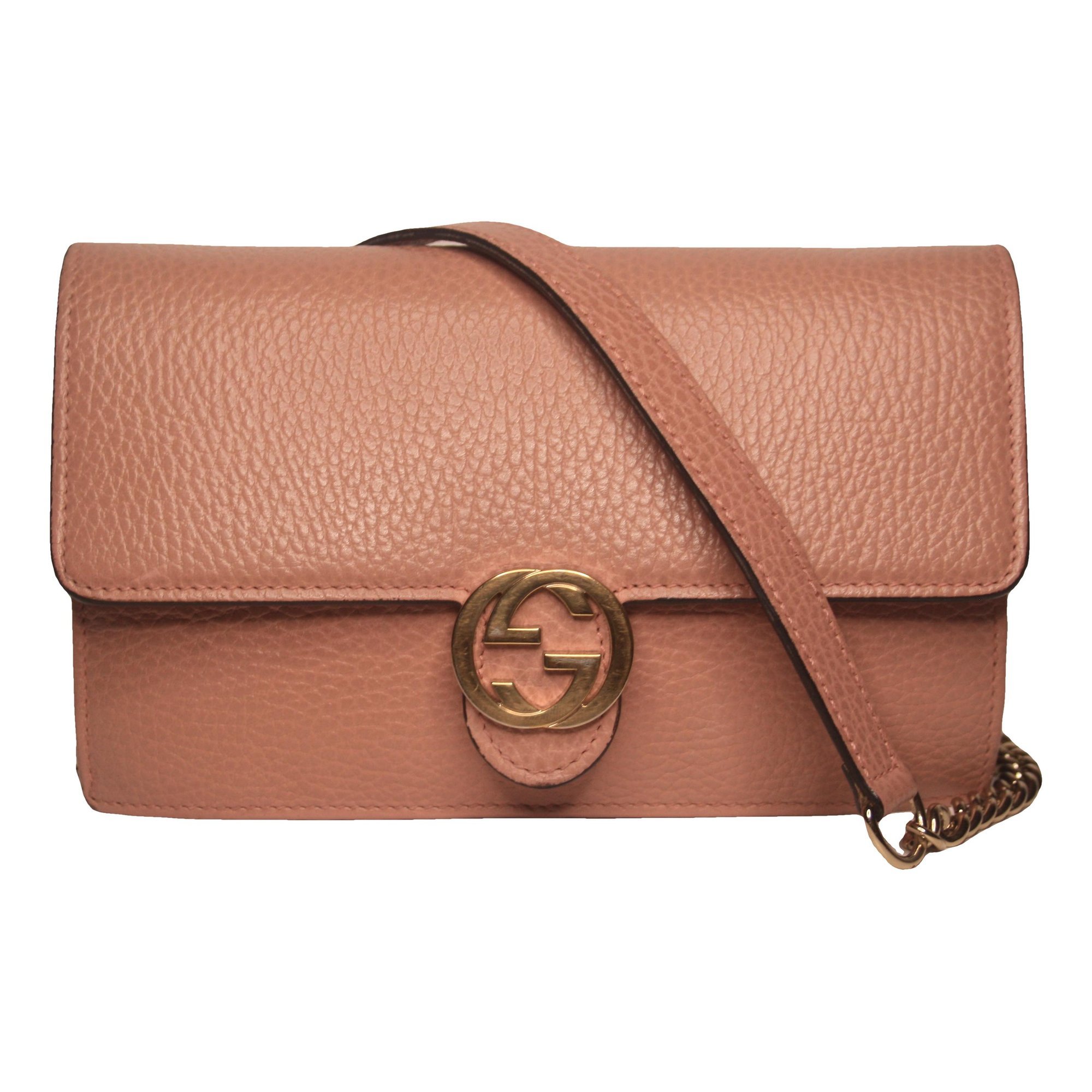 Interlocking leather handbag