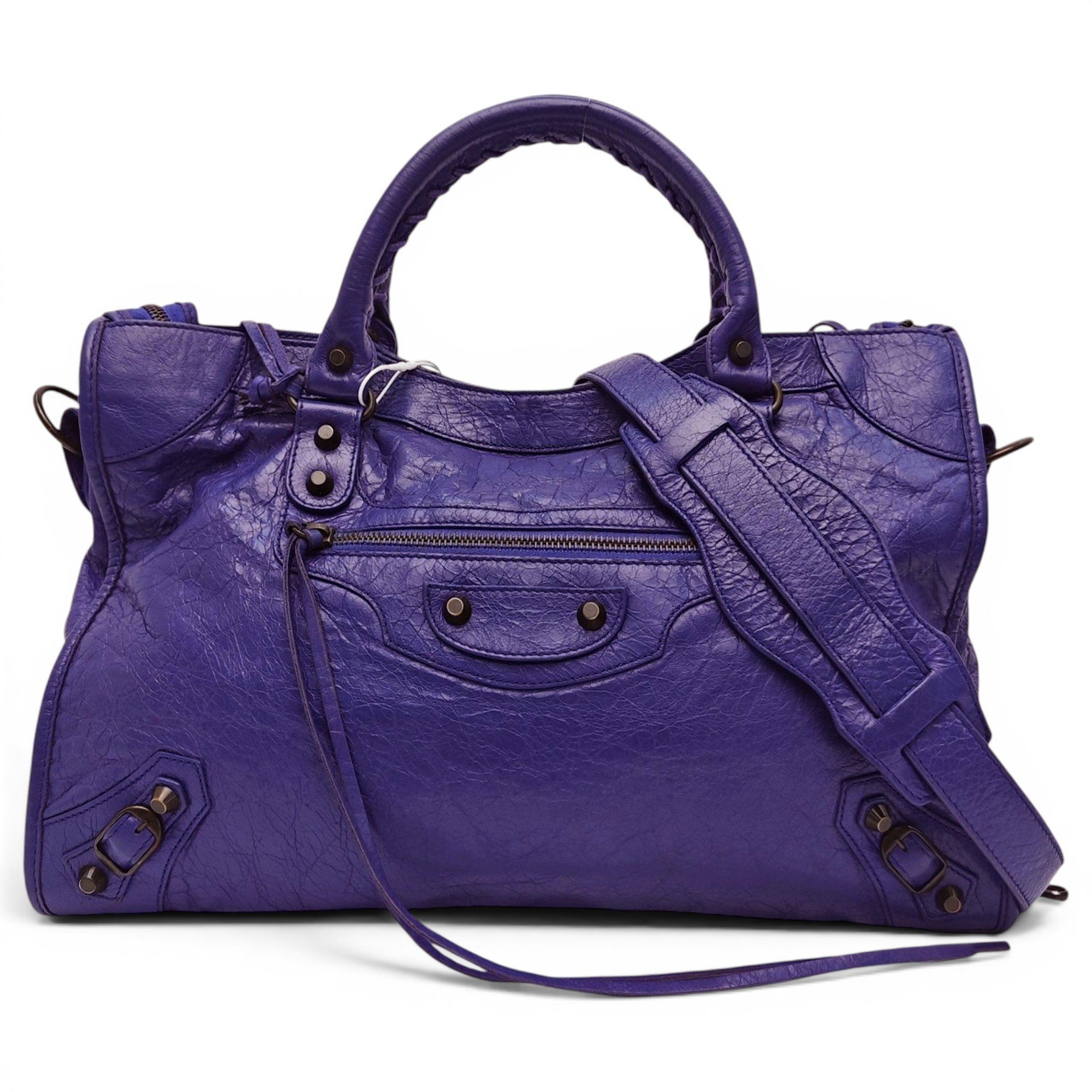 City leather handbag