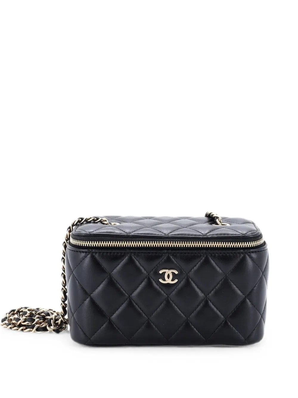 Classic Vanity Case with Chain Quilted Lambskin Small clutch bag