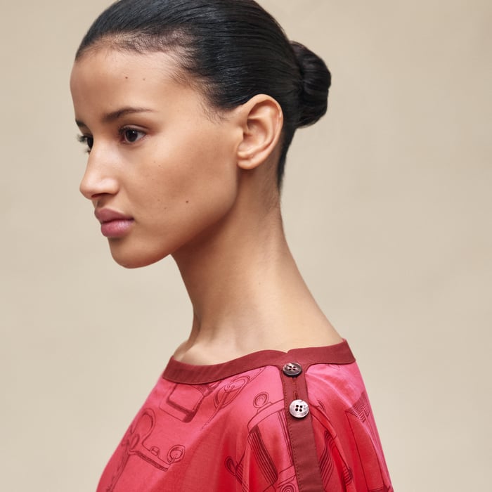 Rose Pivoine "Cahier Du Colporteur" Beach Tunic