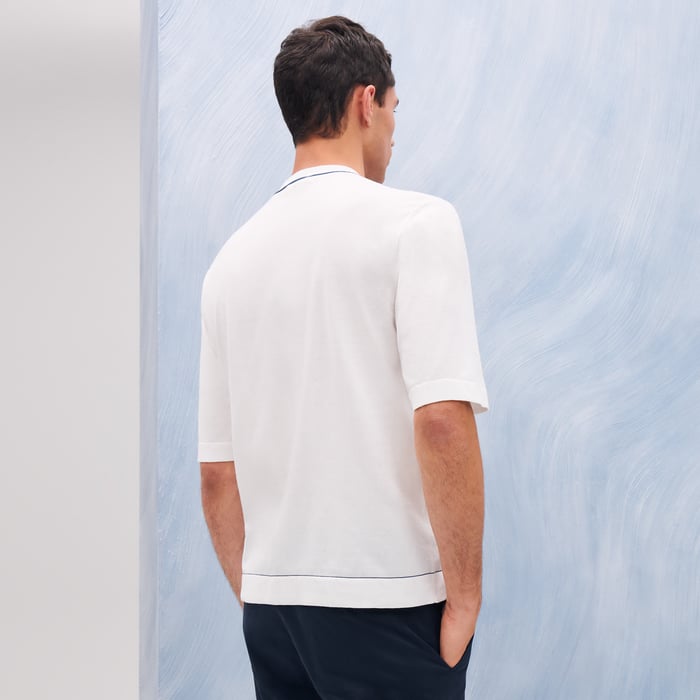 Blanc "H Bartack" Crewneck Sweater