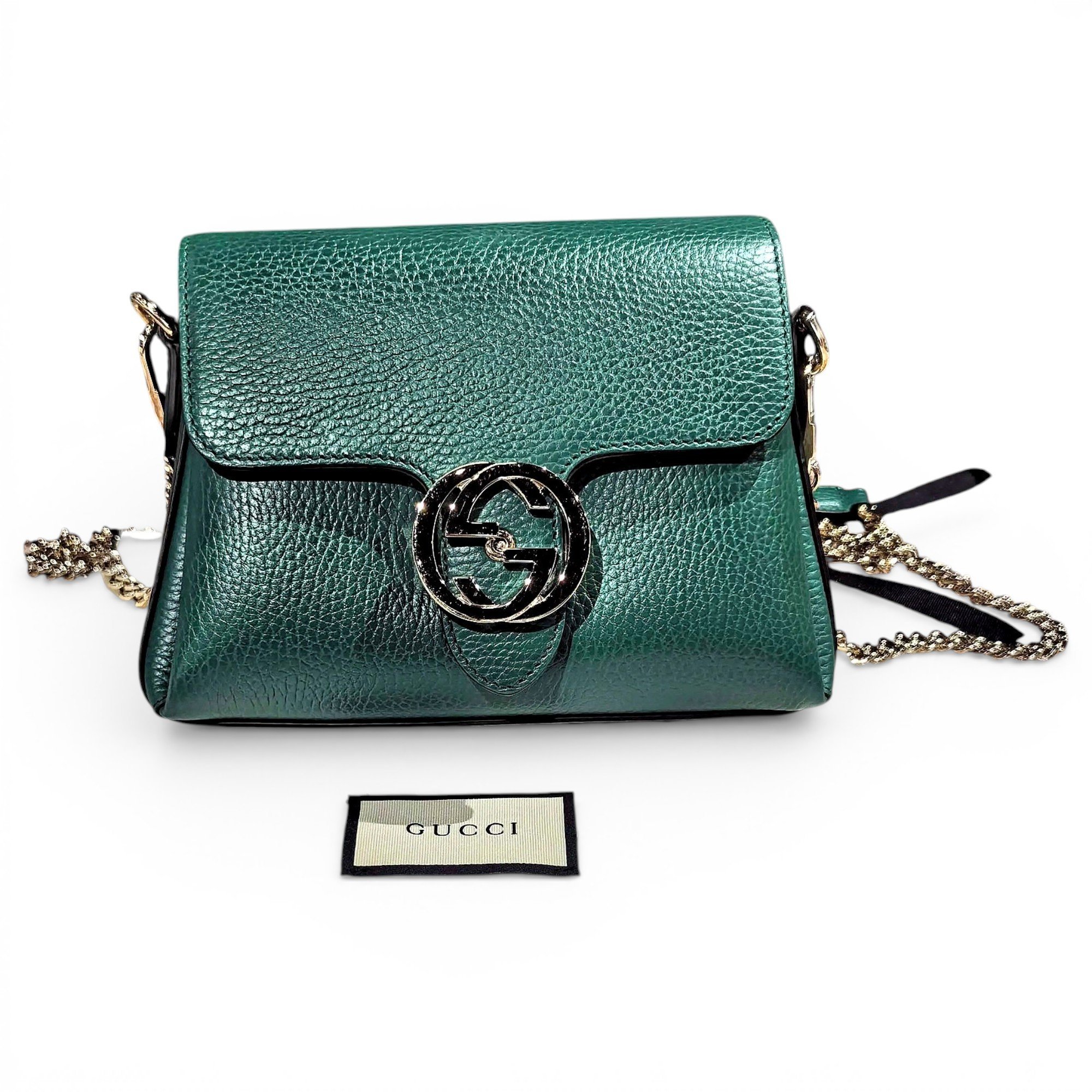 Interlocking leather crossbody bag