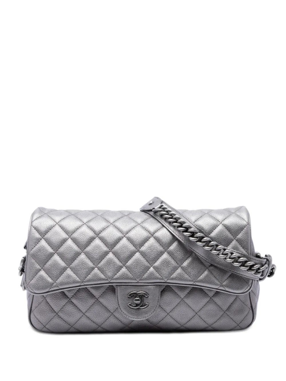 2016-2017 Medium Quilted Metallic Grained Calfskin Casual Rock Flap shoulder bag