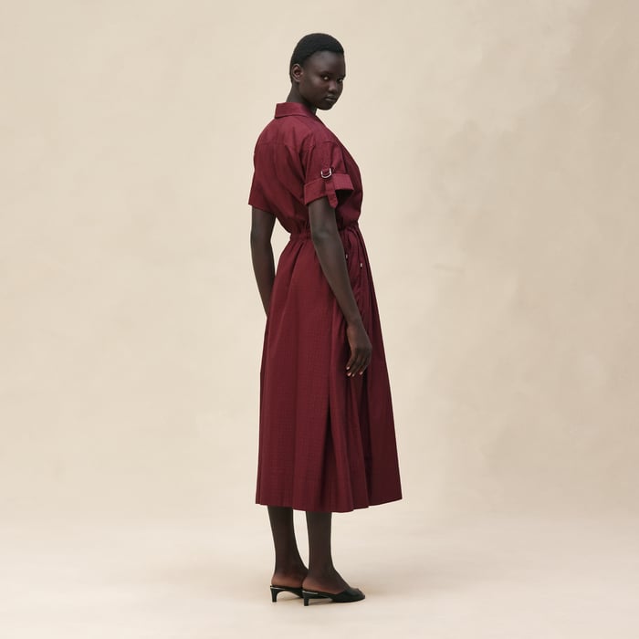 Rouge Bordeaux "Mosaique" Short-sleeve Dress