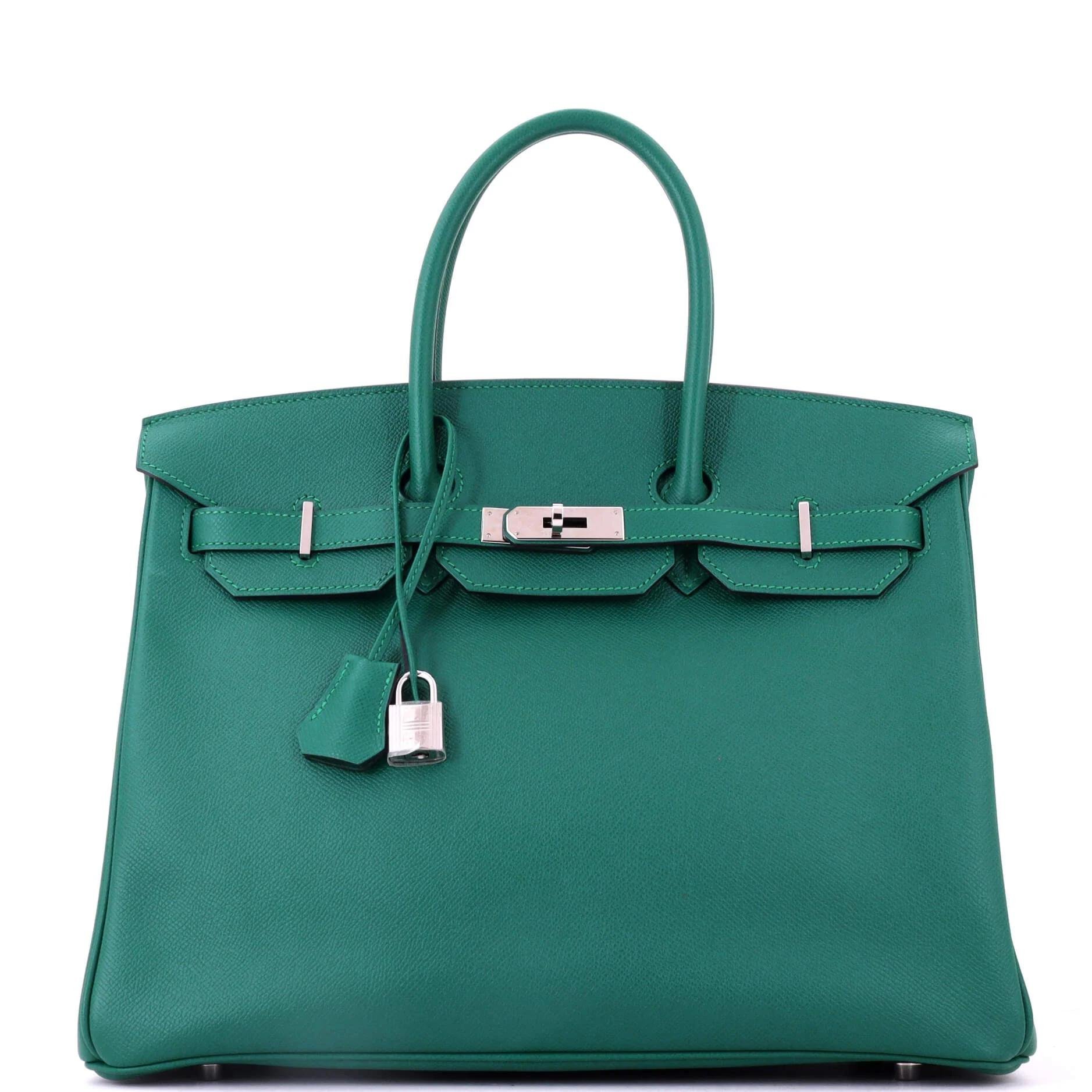 Hermes Birkin 35 Handbag Malachite Epsom Leather 2013