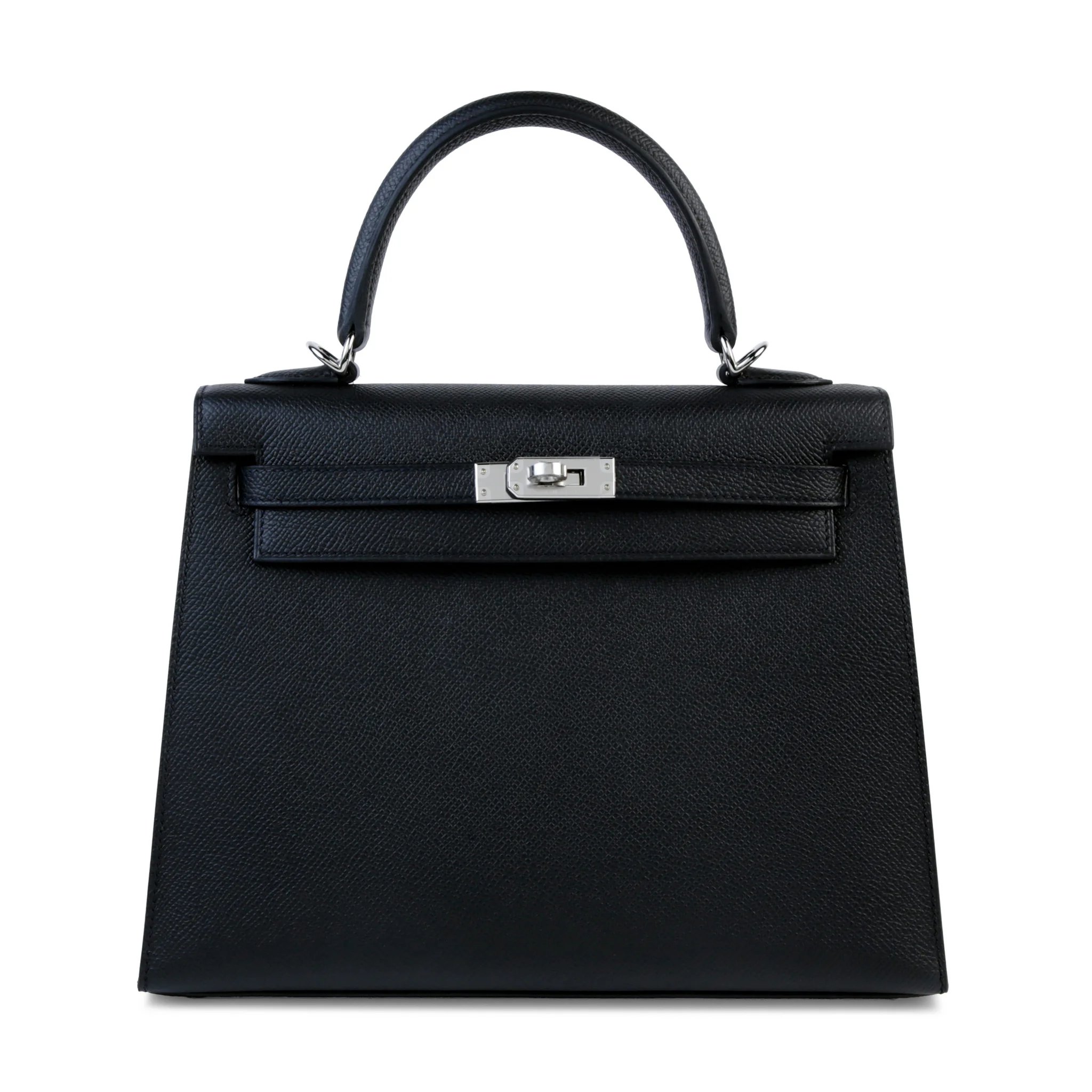 Brand New ( Rank N ) HERMÈS Kelly 25 Sellier Noir (89) Epsom Palladium hardware G (2026)