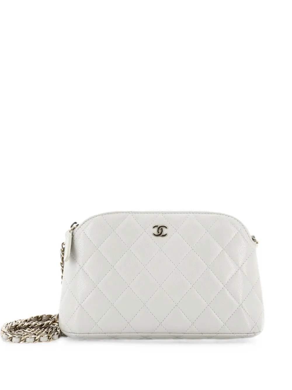 CC Dome Zip Clutch with Chain Quilted Caviar Small shoulder bag