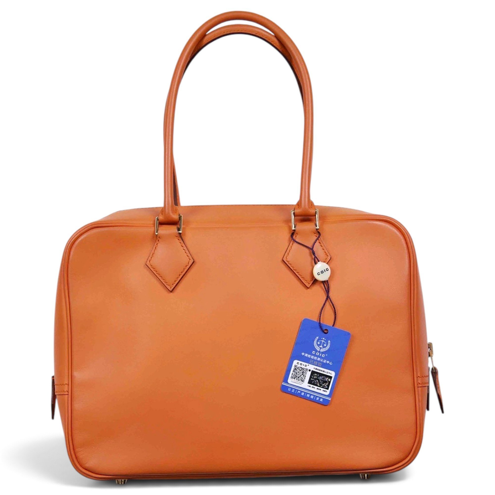 Hermes Plume 28 Handbag Orange Swift Leather