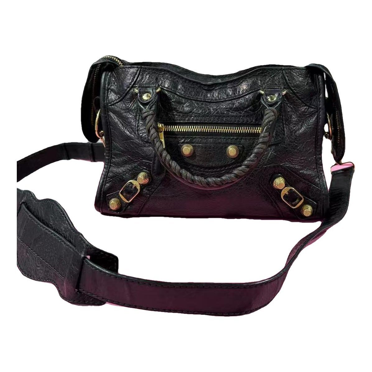 City leather handbag