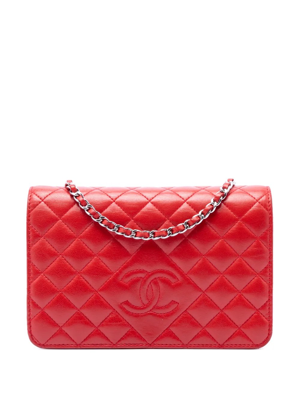 2013-2014 Stitched CC Quilted Lambskin Wallet on Chain crossbody bag