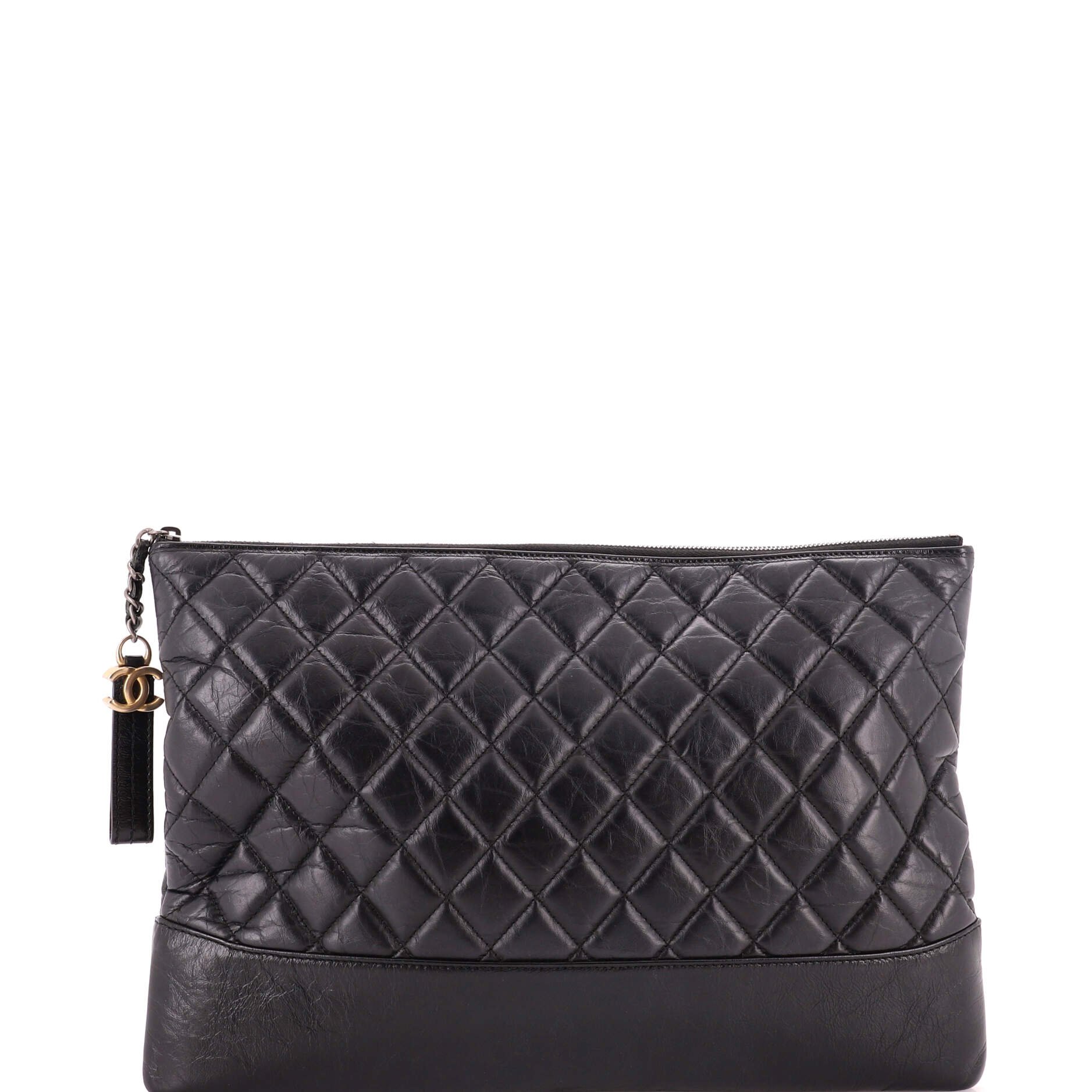Gabrielle O Case Clutch Quilted Aged Calfskin Large