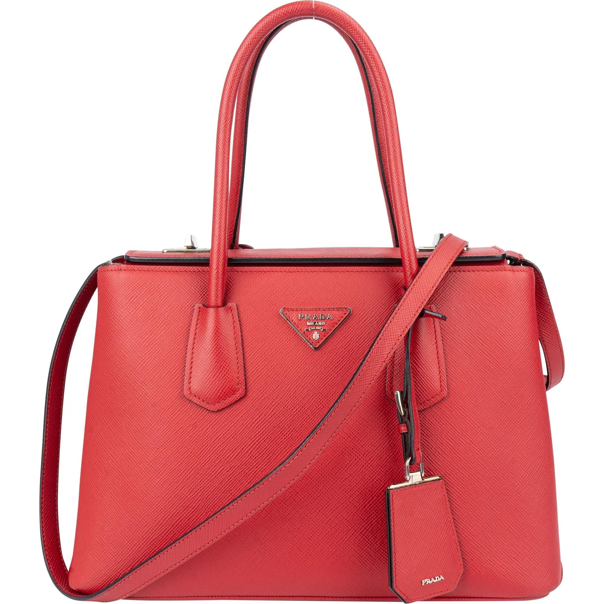 Double leather handbag