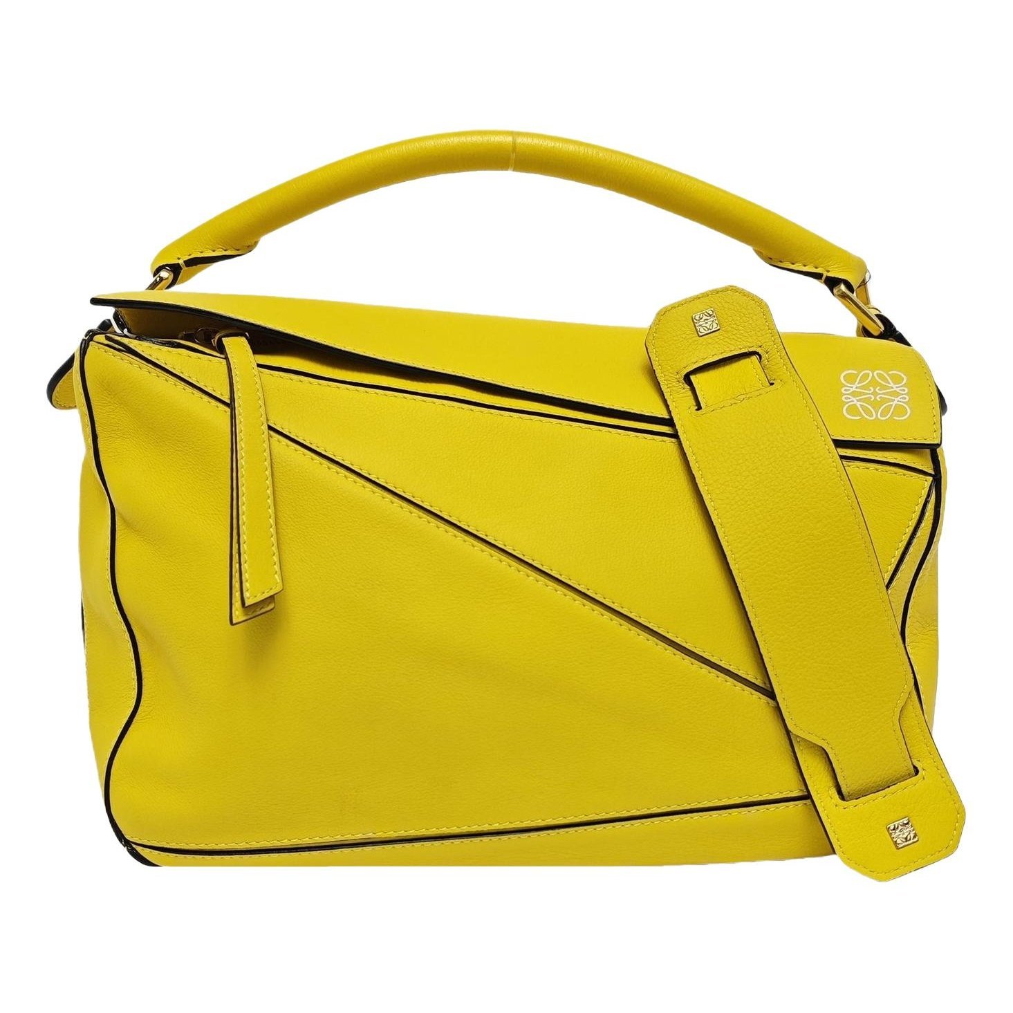 Puzzle leather handbag
