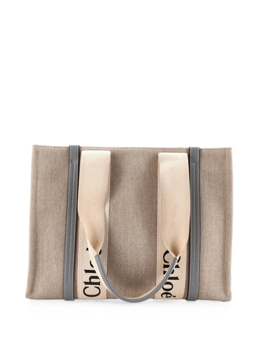 Woody Canvas with Leather Medium tote bag