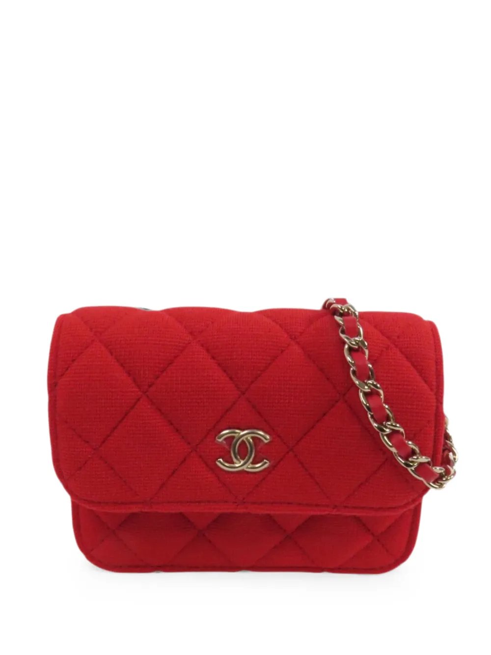 CC diamond-quilted shoulder bag