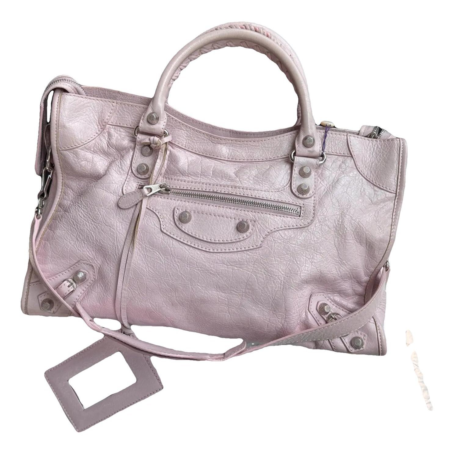 City leather handbag