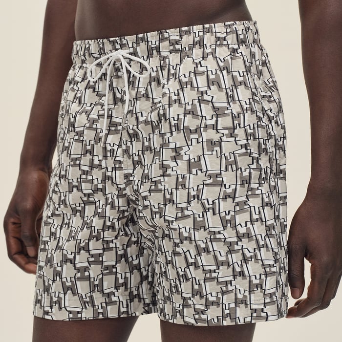 Gris Éléphant "H Cut Remix" Swim Trunks