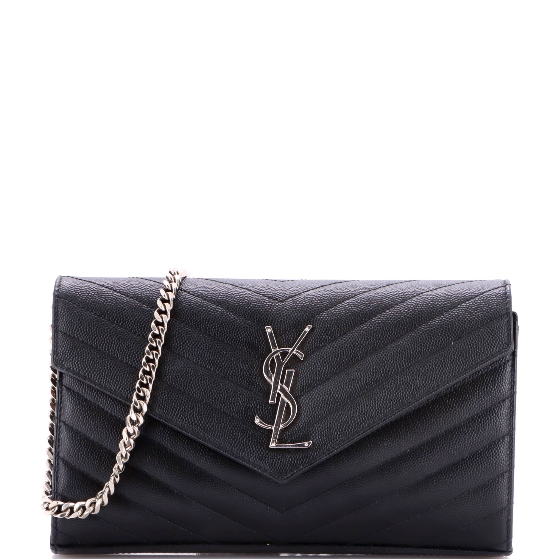 Classic Monogram Wallet on Chain Matelasse Chevron Leather Medium