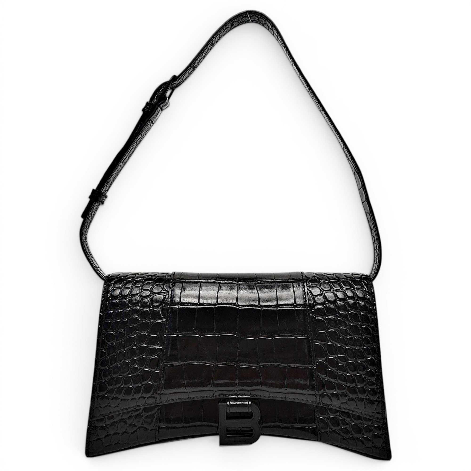 Hourglass leather handbag