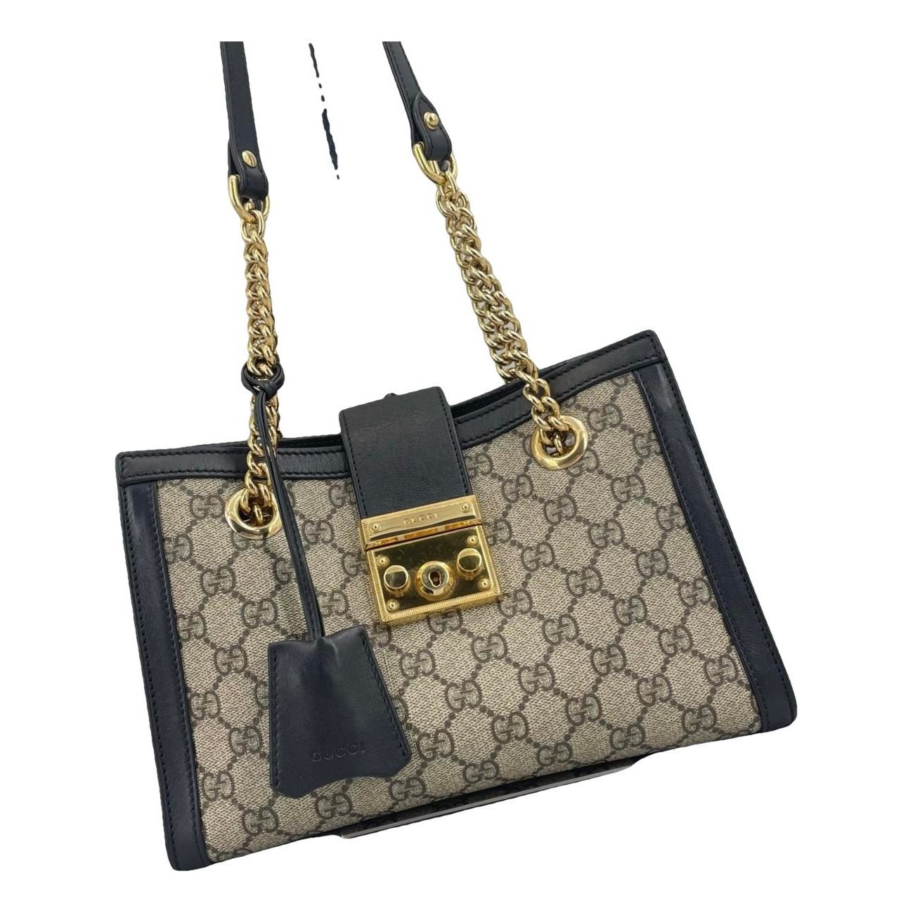 Padlock leather handbag