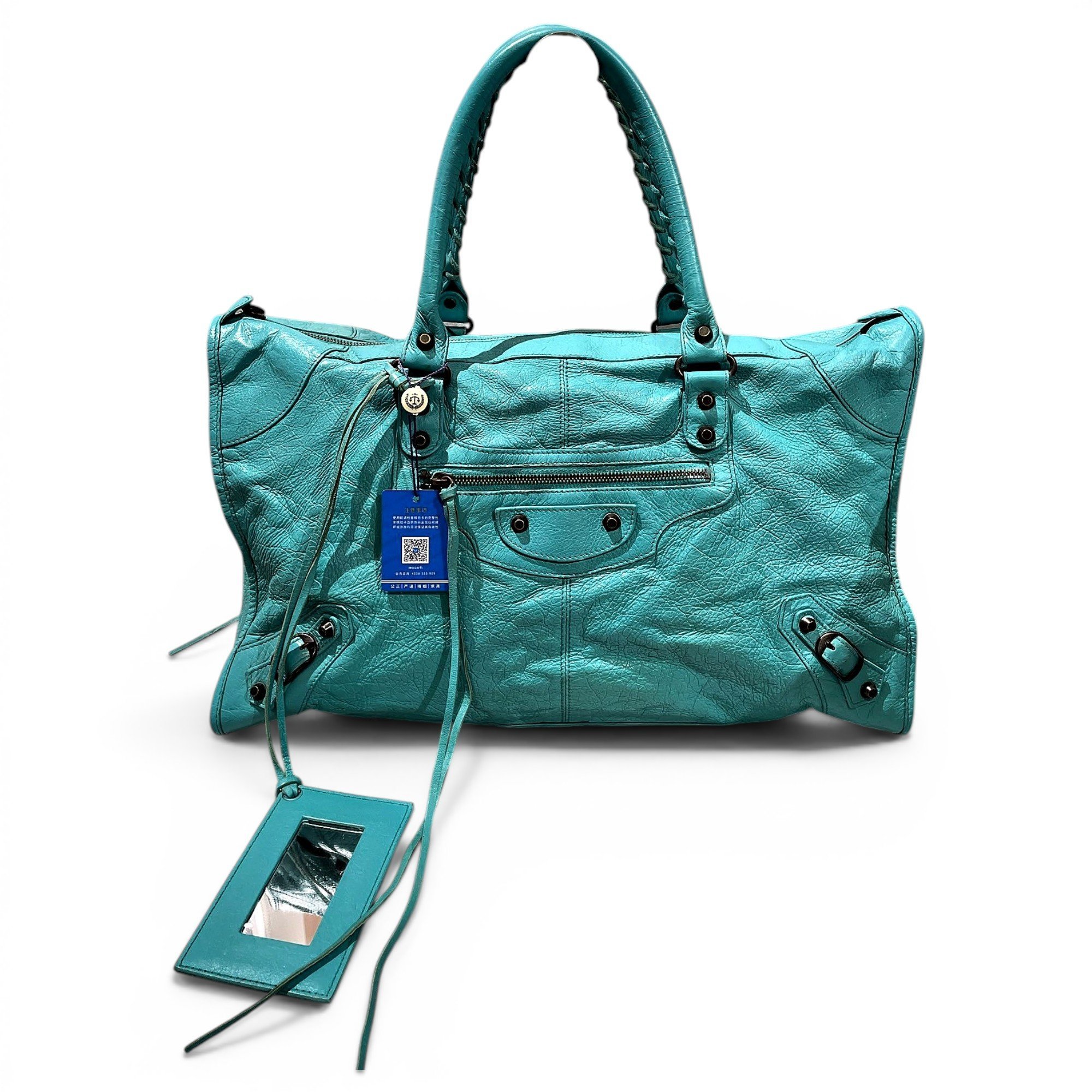 Work leather handbag