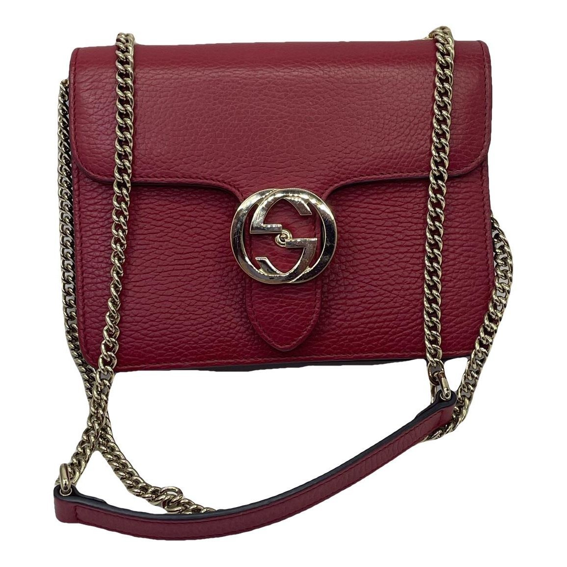 Interlocking leather handbag
