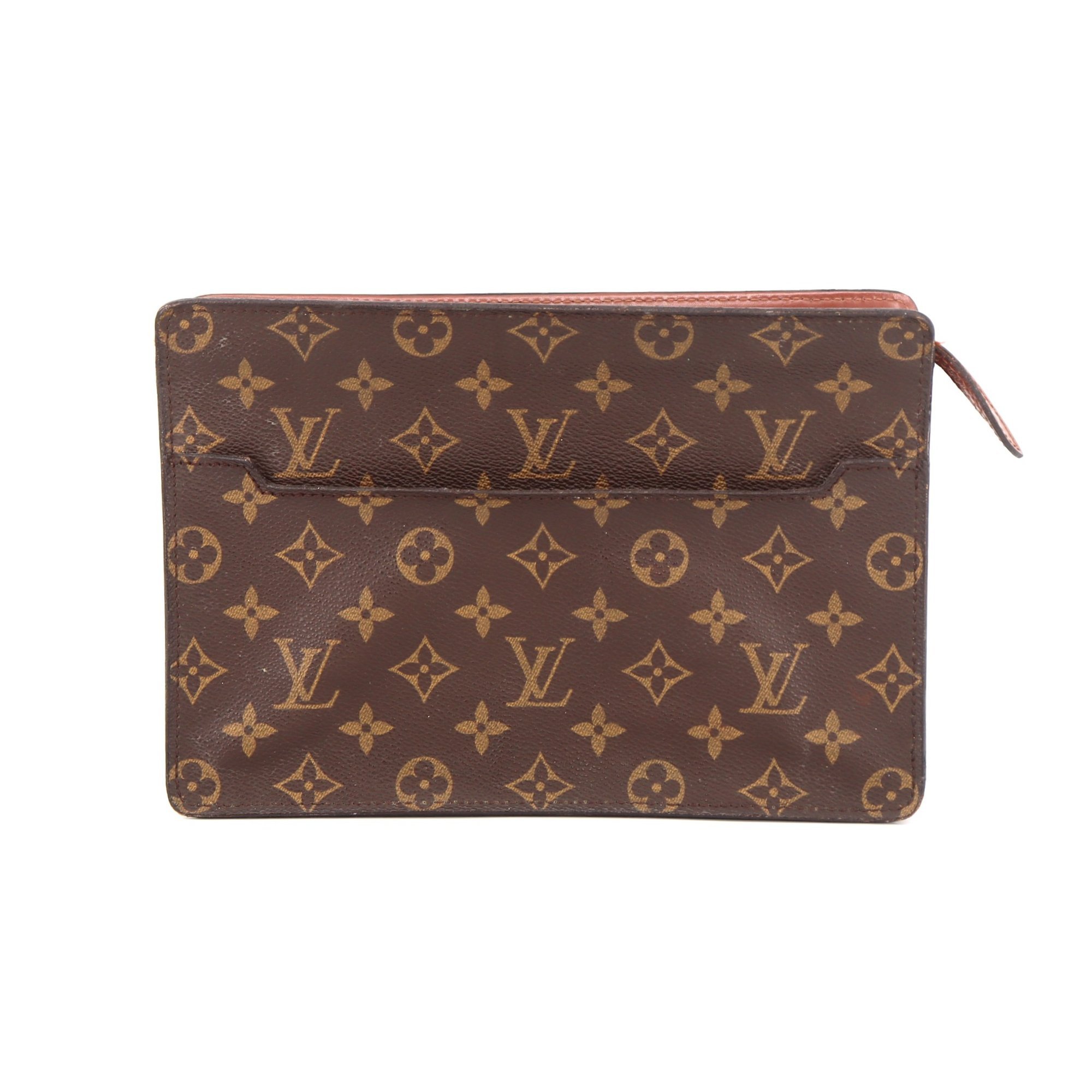 Leather clutch bag