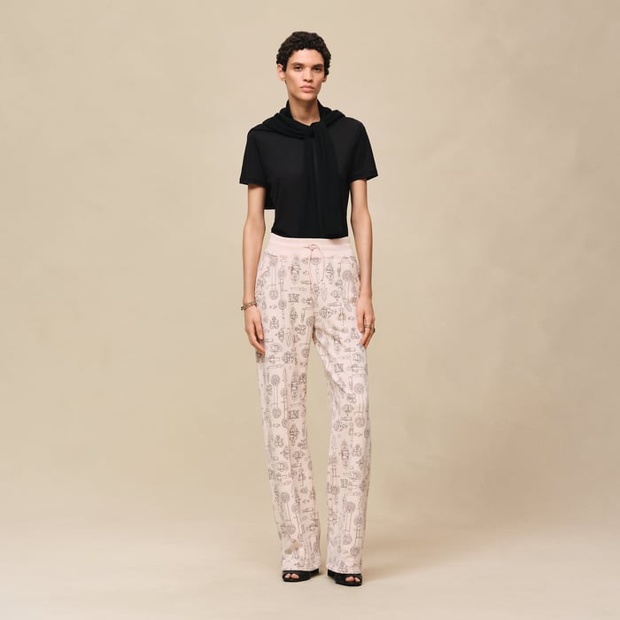 Rose Opaline "Ferronnerie Remix" Wide Pants