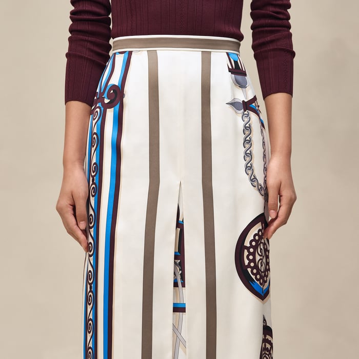 Blanc Céramique "l'Enseigne Du Sellier" Long Skirt