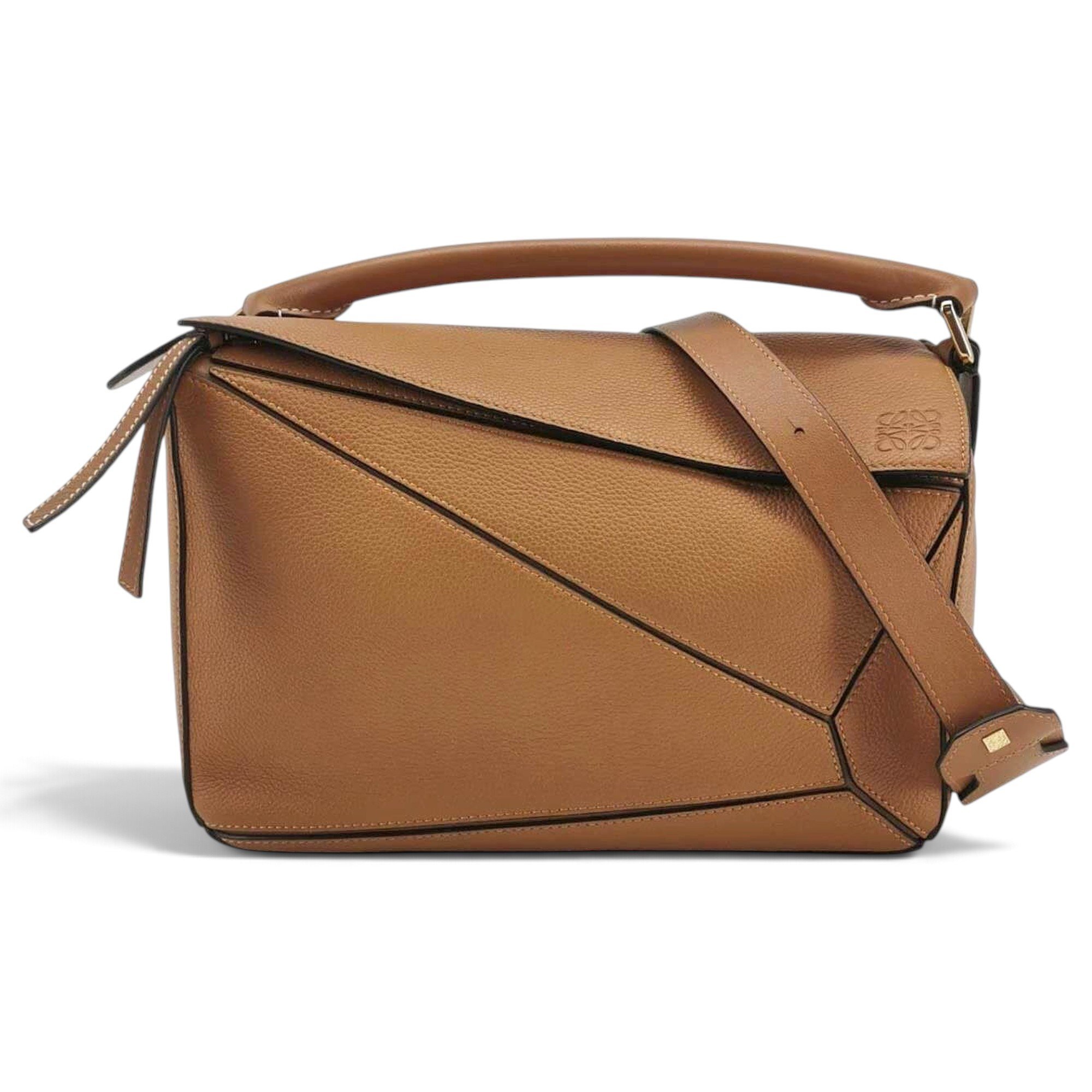 Puzzle leather handbag