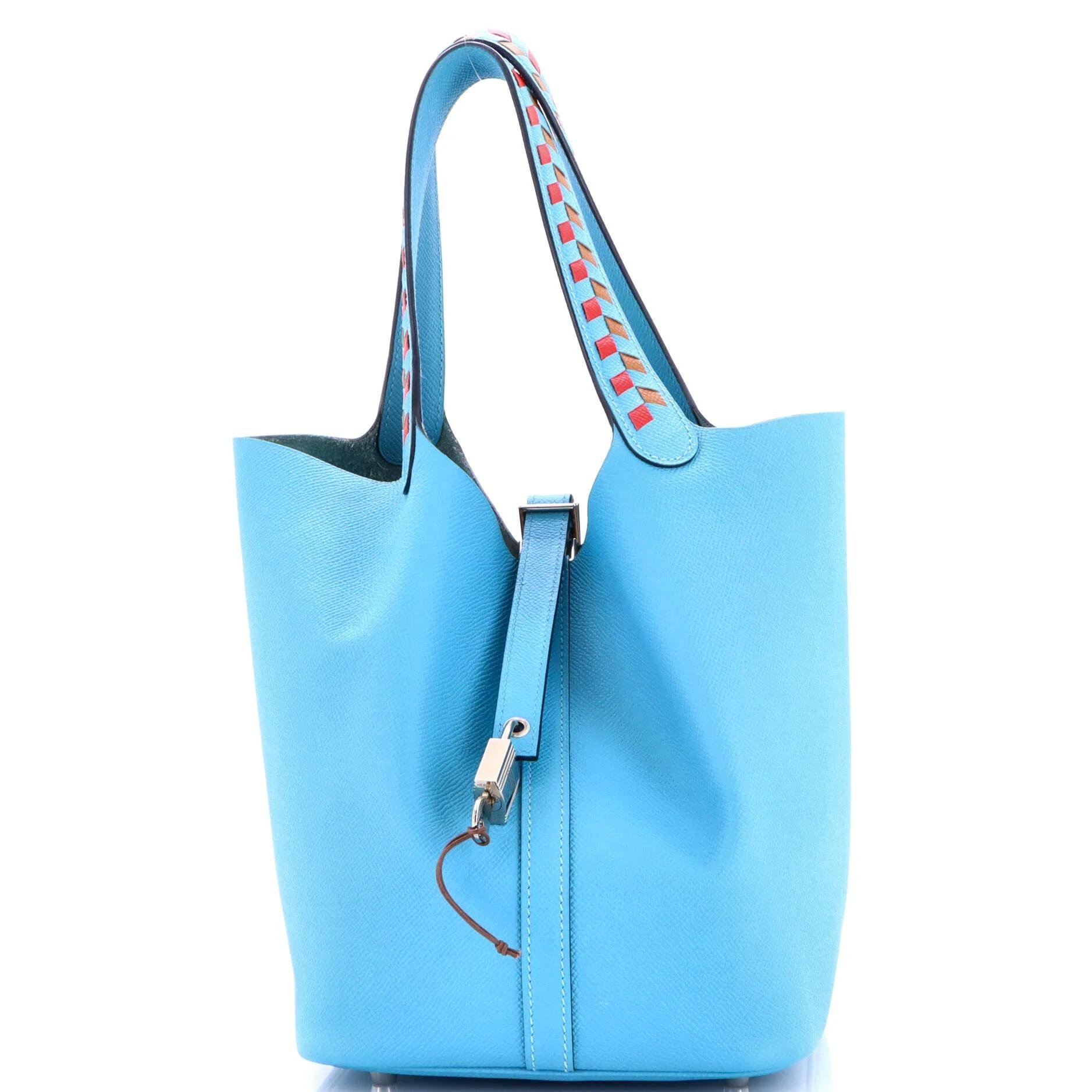 Picotin leather tote