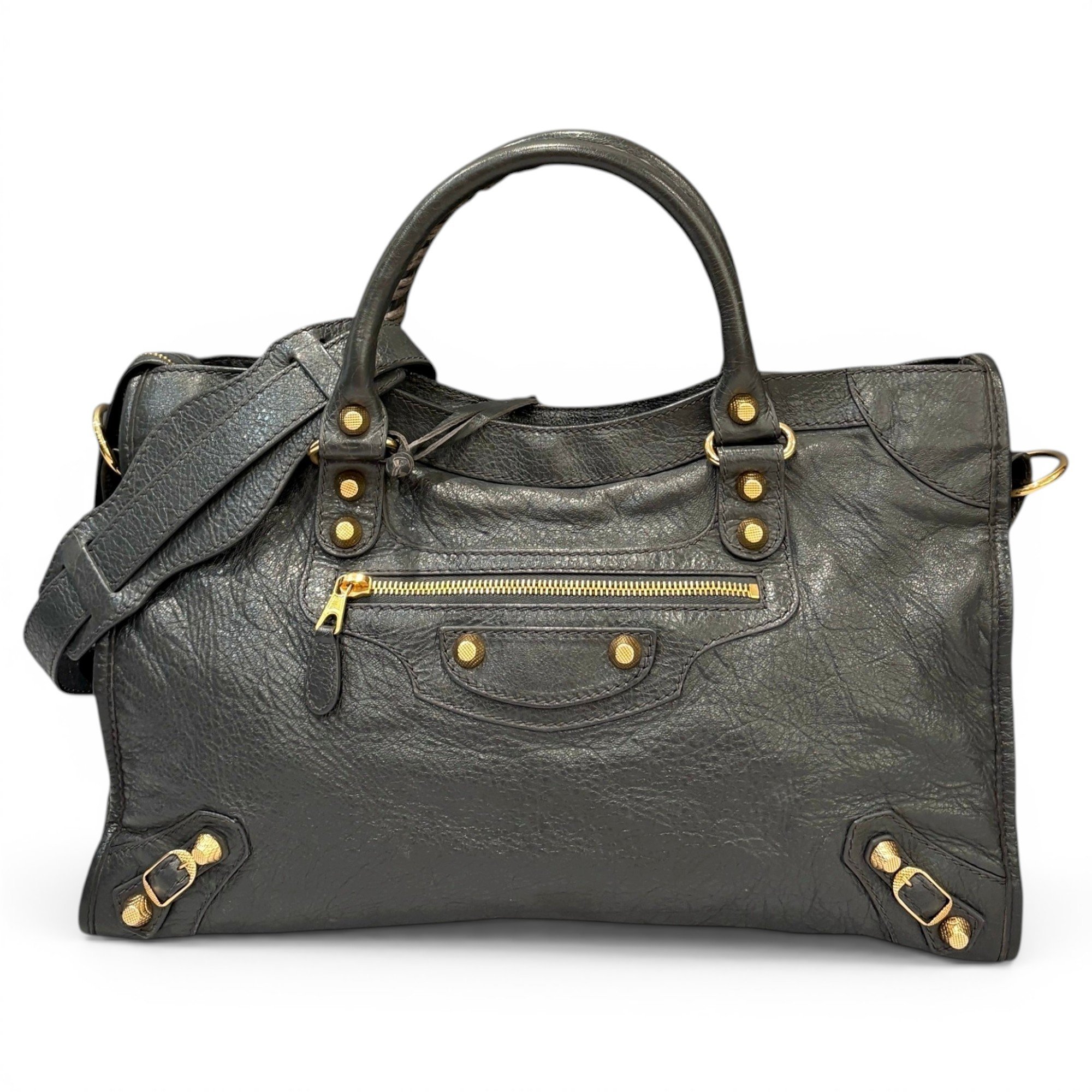 City leather handbag