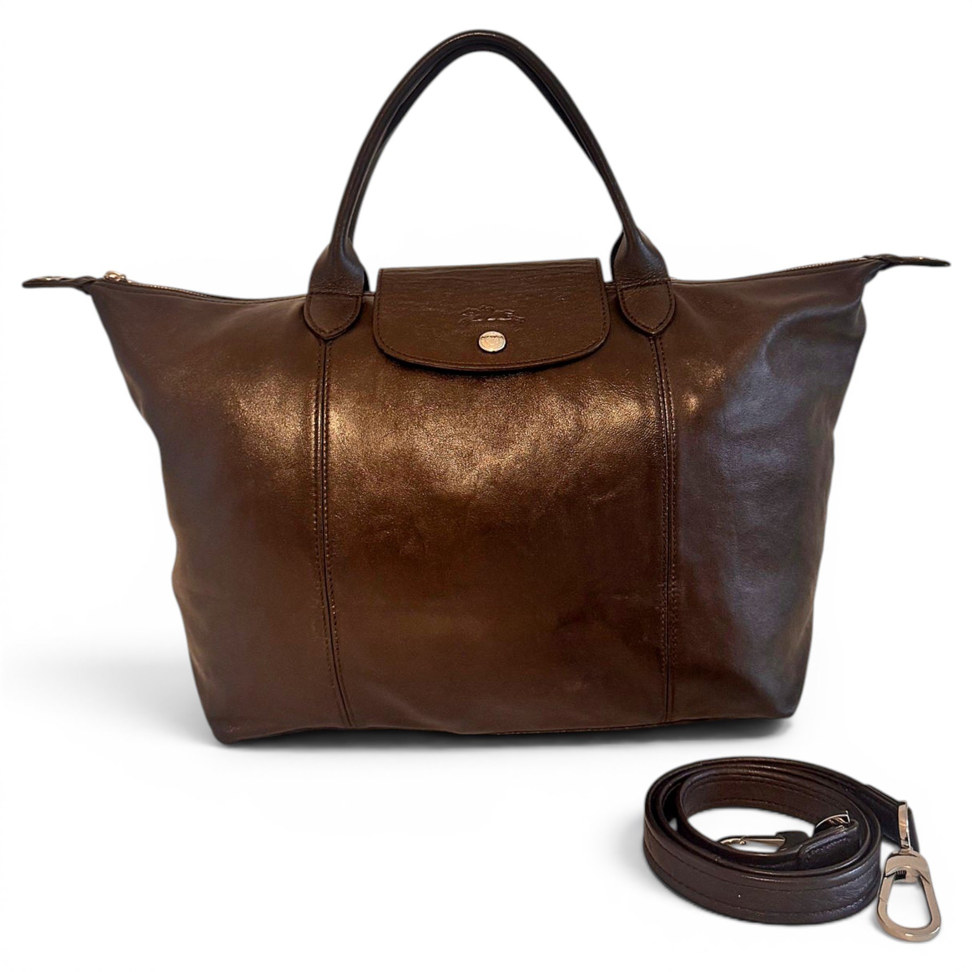 Pliage leather handbag