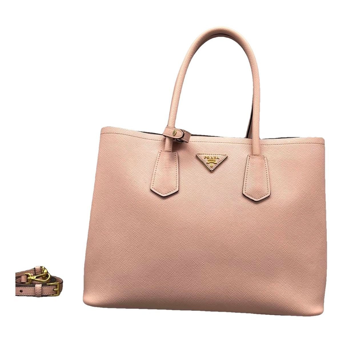 Double leather handbag