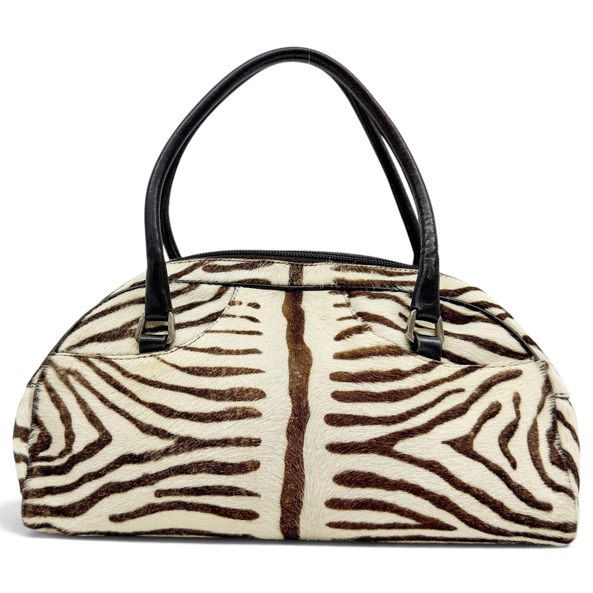 Bowling pony-style calfskin handbag
