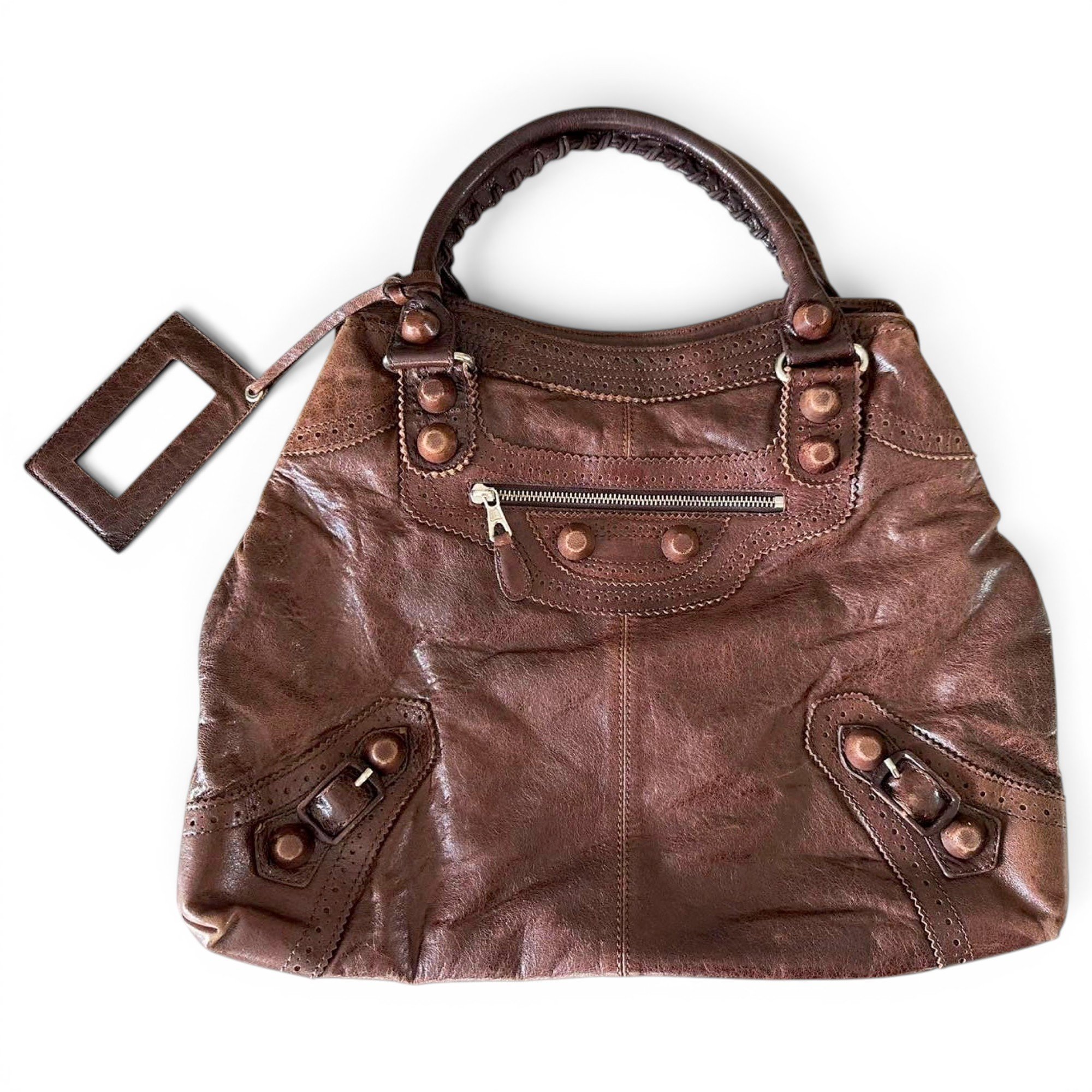 City leather handbag