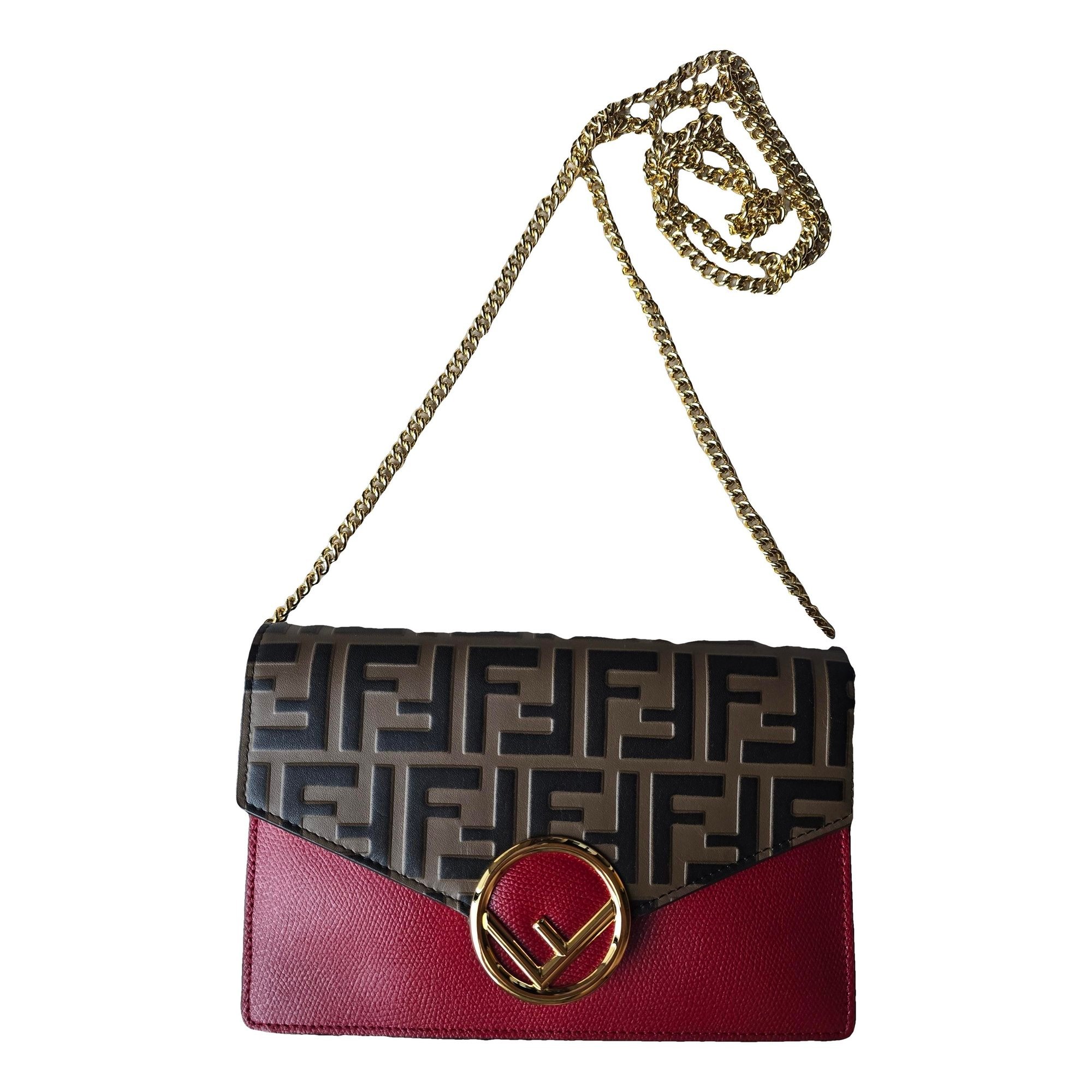 Kan I logo leather clutch bag