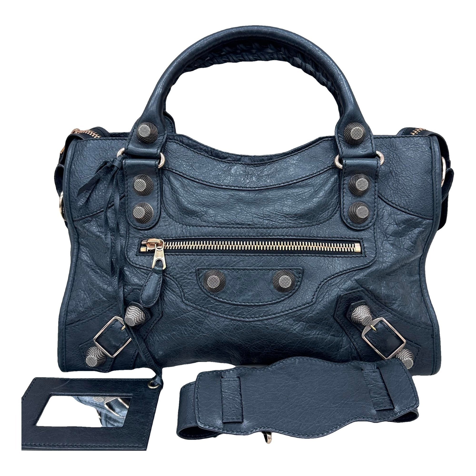 City leather handbag