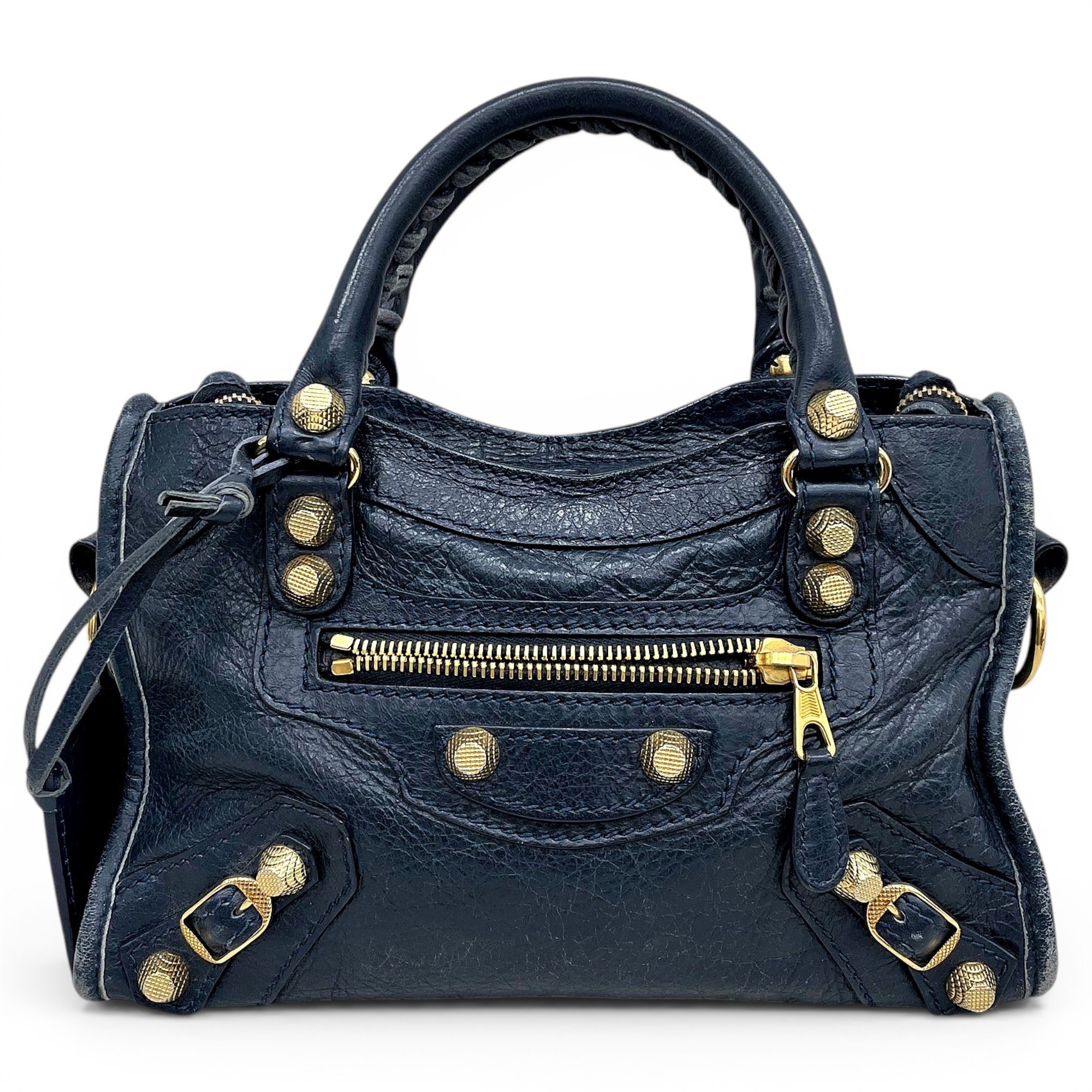 City leather handbag