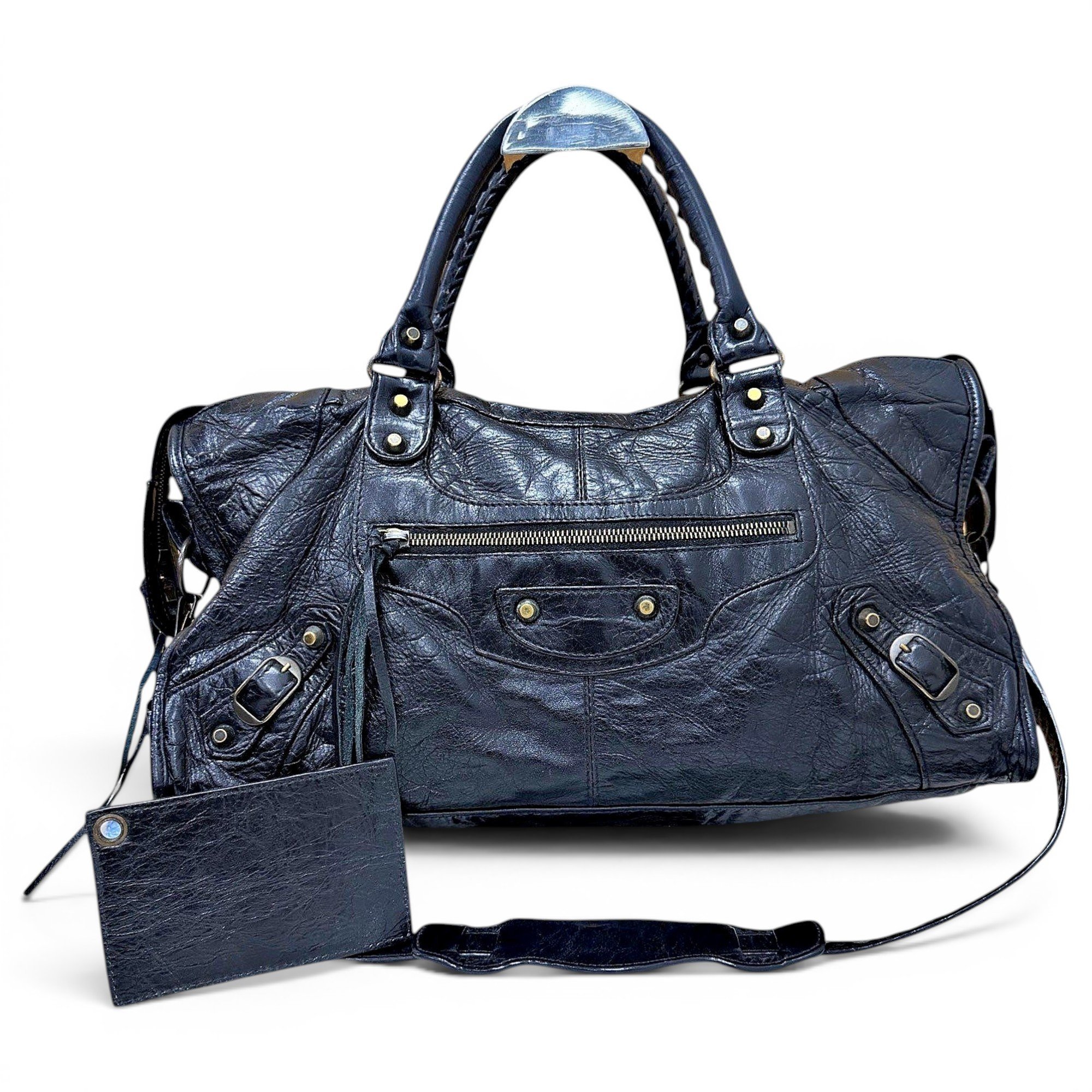 City leather handbag
