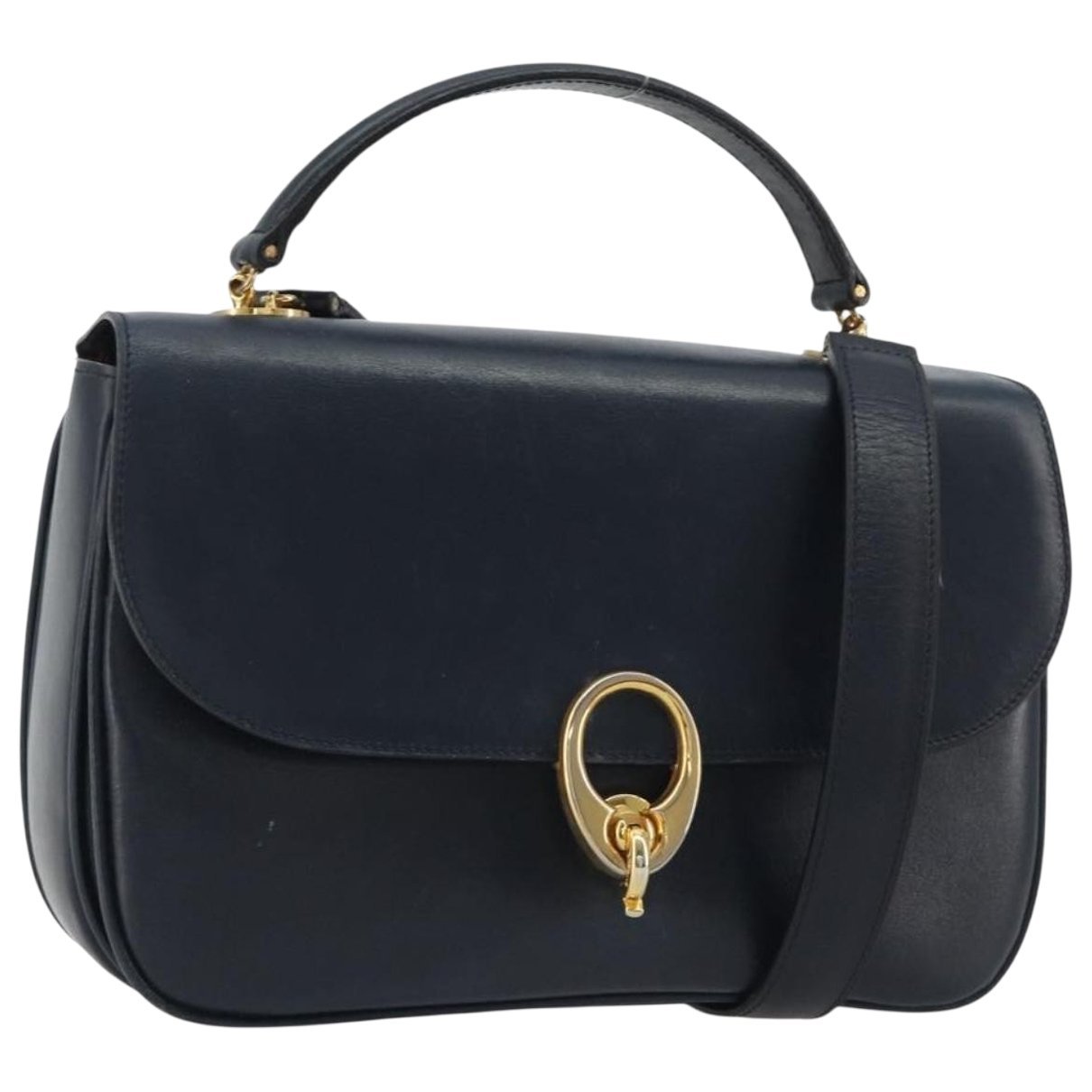 Case flap leather handbag
