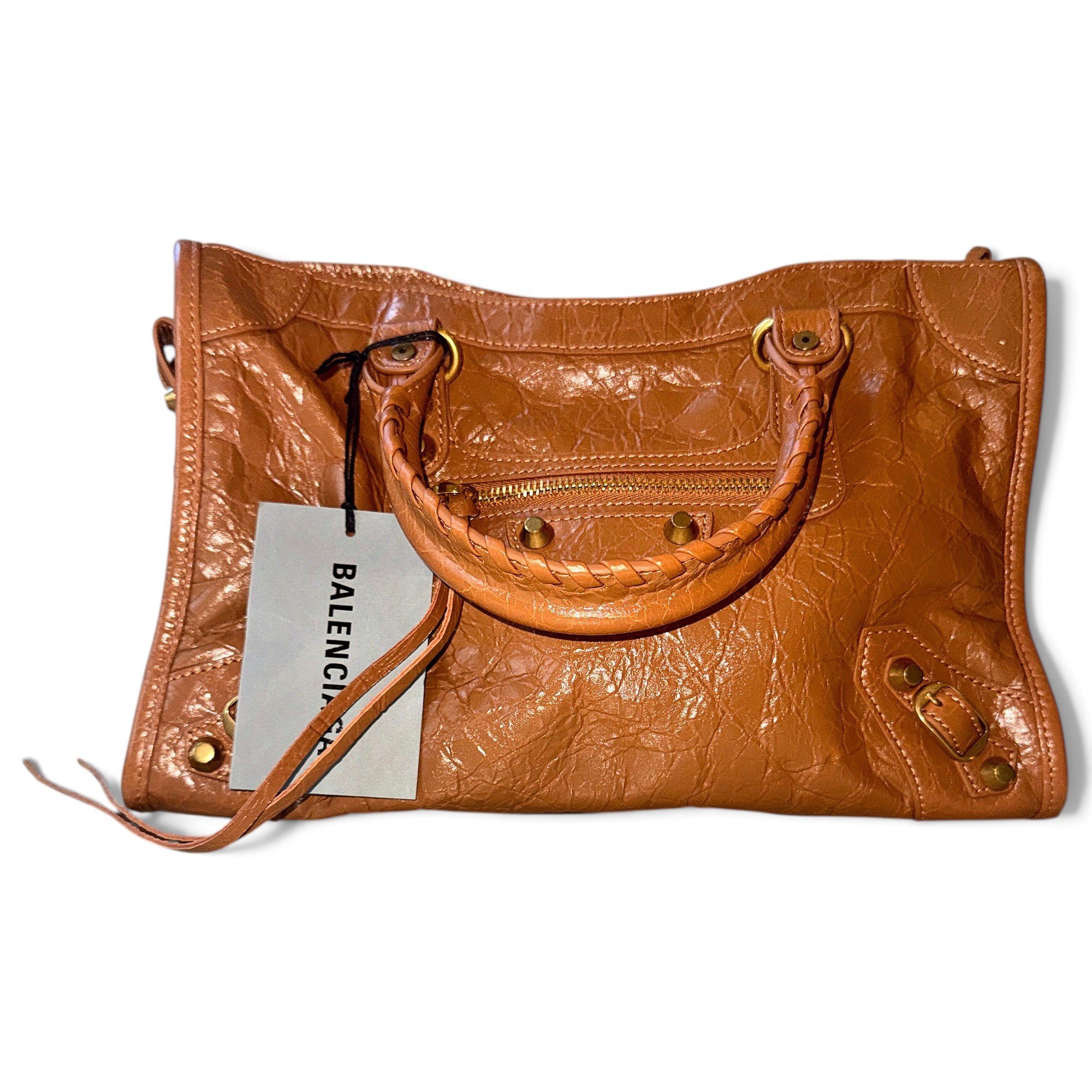 City leather handbag