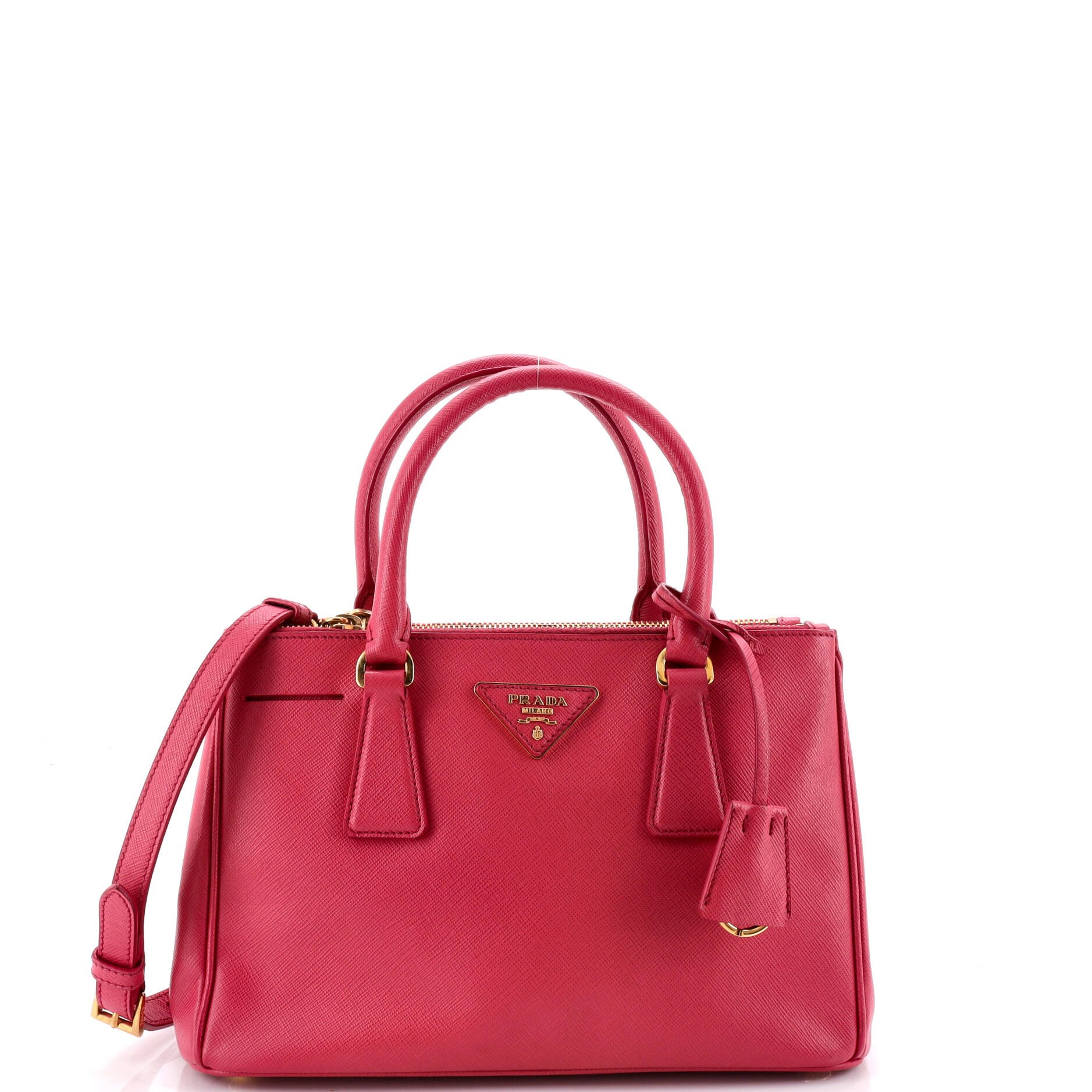 Double Zip Lux Tote Saffiano Leather Small