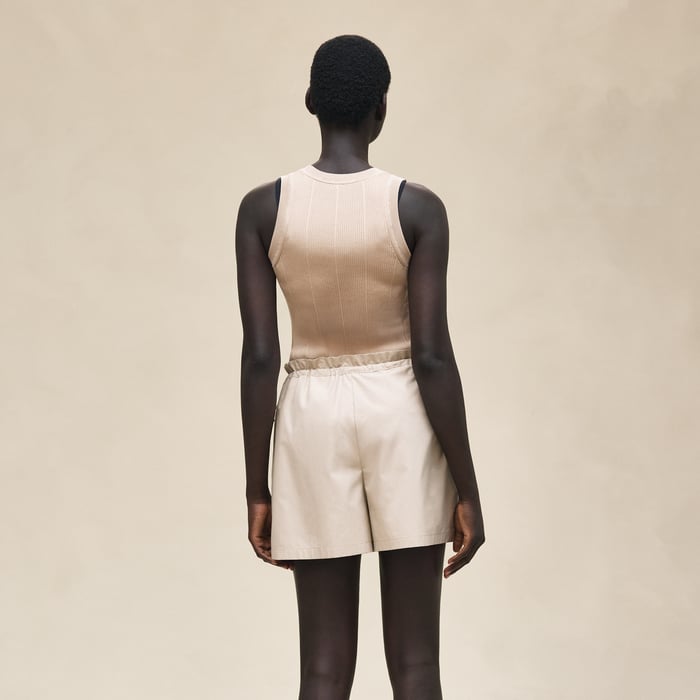 Beige Pierre d'Istrie Shorts With Elastic Waist